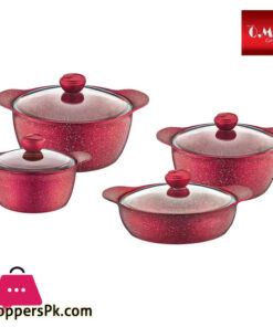 OMS Granite Cookware Set of 8 Turkey Made - 3006