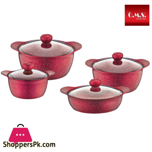 OMS Granite Cookware Set of 8 Turkey Made - 3006