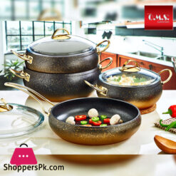 Oms Granite Cookware Set Of 7 Turkey Made - 3023