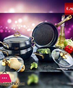 OMS Granite Cookware Set of 9 Turkey Made - 3040