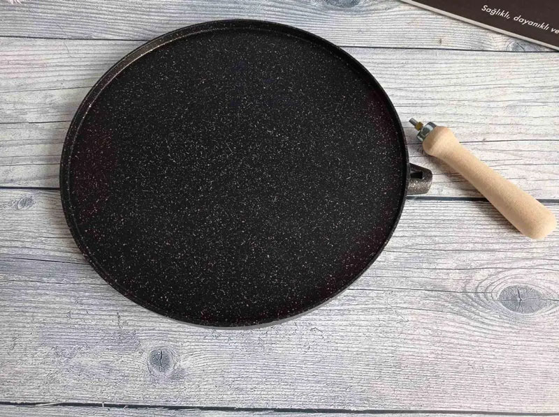 Oms Granite Marble Coat Double Frying Pan With Removable Handle 34X2.2Cm Turkey Made - 3285