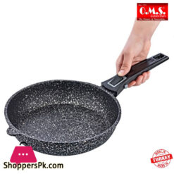Oms Granite Marble Coating Frying Pan Set Of 2 Pcs With Removable Handle Turkey Made - 3284