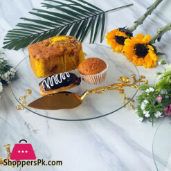 Orchid Cake Dish Plus Lifter Gold - CD6025