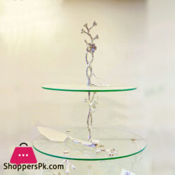 Orchid Silver Two Tier Pastry Stand Plus Lifter –  CD6880