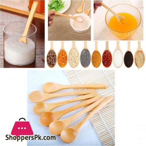 Pack of 6 Wooden Bamboo Spice jar SpoonSuger Pot SpoonTea Coffee Mixing SpoonIce Cream Spoon