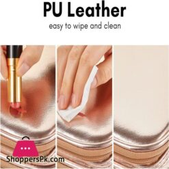 Makeup Bag Vasker Extra Large Make Up Bag Mothers Day Gifts 3 Layers Professional Makeup Travel Bag Cosmetic Bag Waterproof For Storage Cosmetic Tool Accessories Toiletry Rose Gold Jewelry Organizer