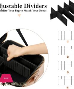 Makeup Bag Vasker Extra Large Make Up Bag Mothers Day Gifts 3 Layers Professional Makeup Travel Bag Cosmetic Bag Waterproof For Storage Cosmetic Tool Accessories Toiletry Rose Gold Jewelry Organizer