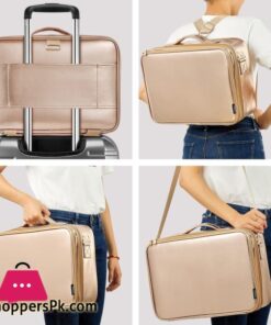 Makeup Bag Vasker Extra Large Make Up Bag Mothers Day Gifts 3 Layers Professional Makeup Travel Bag Cosmetic Bag Waterproof For Storage Cosmetic Tool Accessories Toiletry Rose Gold Jewelry Organizer