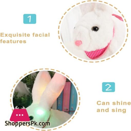 Meideli Bunny Stuffed Animal Multifunctional Electric White Sunny Bunnies Toys Bunny Plush Can Move and Sing Birthday Gifts for Kids Rabbit