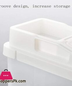 Rice Bucket Kitchen Grain Storage Box Removable Rice Bucket Moisture-Proof Plastic Grains Rice Storage Tank 10Kg 23 Zym Rice Bucket Household Kitchen Miscellaneous Grain Storage Box Removable Rice Bucket Moisture Proof Plastic Grains Large Capacity Rice Storage Tank Whitecolorwhite