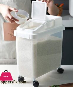 zym Rice Bucket Household Kitchen Miscellaneous Grain Storage Box Removable Rice Bucket Moisture proof Plastic Grains Large capacity Rice Storage Tank WhiteColorwhite