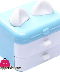 BYYLECL Sewing Supplies Organizer Cute Cat Ear Sewing Storage Box Double Laye Mini Sewing Kit DIY Crafts Sewing Accessories Storage Basket for Thread Needles Scissors