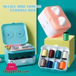 Byylecl Sewing Supplies Organizer Cute Cat Ear Sewing Storage Box Double Laye Mini Sewing Kit Diy Crafts Sewing Accessories Storage Basket For Thread Needles Scissors