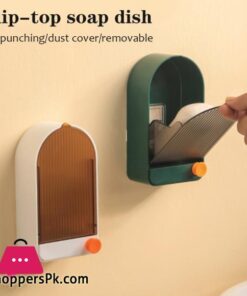 Soap Box Wall-mounted Punch-free Soap Dish With Lid Drain Soap Holder Home Shower Soap Holder Creative Bathroom Accessories
