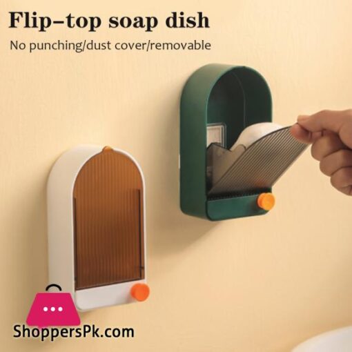Soap Box Wall-mounted Punch-free Soap Dish With Lid Drain Soap Holder Home Shower Soap Holder Creative Bathroom Accessories