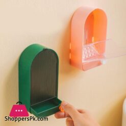 Soap Box Wall-Mounted Punch-Free Soap Dish With Lid Drain Soap Holder Home Shower Soap Holder Creative Bathroom Accessories