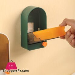 Soap Box Wall-Mounted Punch-Free Soap Dish With Lid Drain Soap Holder Home Shower Soap Holder Creative Bathroom Accessories