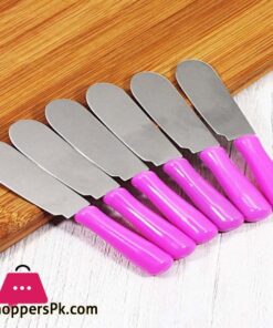 6 Piece Stainless Steel Easy Spread Butter Knife Set with Colored Handle Jam Chocolate Honey Cream Cheese SpreaderKnife Sets