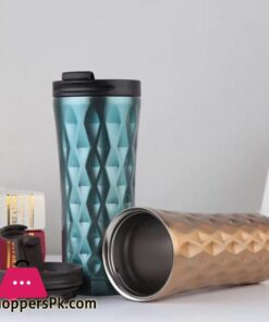 Hbao Double Stainless Steel Car Coffee Mug Thermos Cup Travel Tea Mug Thermal Water Bottle Thermocup Tumbler Insulated Bottle Color Gold