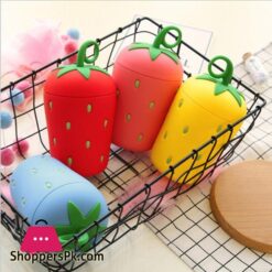 Strawberry Glass Cute Water Bottle Portable Kids Water Bottle With Lid Handle
