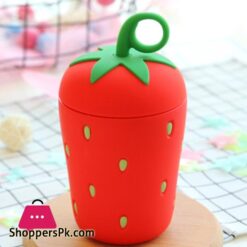 Strawberry Glass Cute Water Bottle Portable Kids Water Bottle With Lid Handle