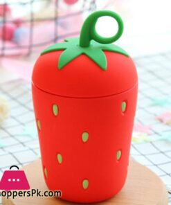 Strawberry Glass Cute Water Bottle Portable Kids Water Bottle With Lid Handle - Image 4