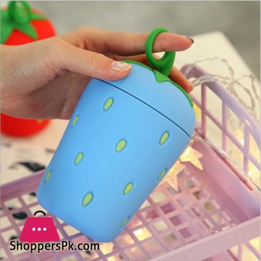 Strawberry Glass Cute Water Bottle Portable Kids Water Bottle with Lid Handle