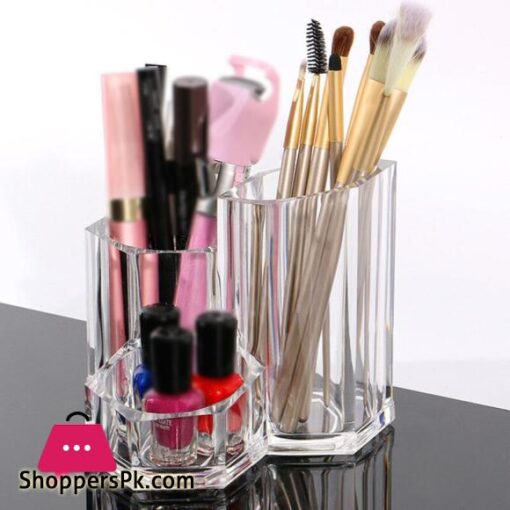 Transparent Acrylic Storage Box Creative Canister Desk Organizer for Cosmetic Brushes Eyebrow Pencil Mac CosmeticsStorage Boxes Bins