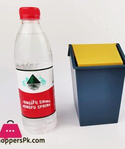 Trash Can Creative Mini House Portable Desktop Car Waste Bin Small And Cute Office Living Room Bedside Family Flip Rubbish Binblue Durable