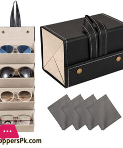 Sunglasses Organizer 4 Slots Travel Glasses Case