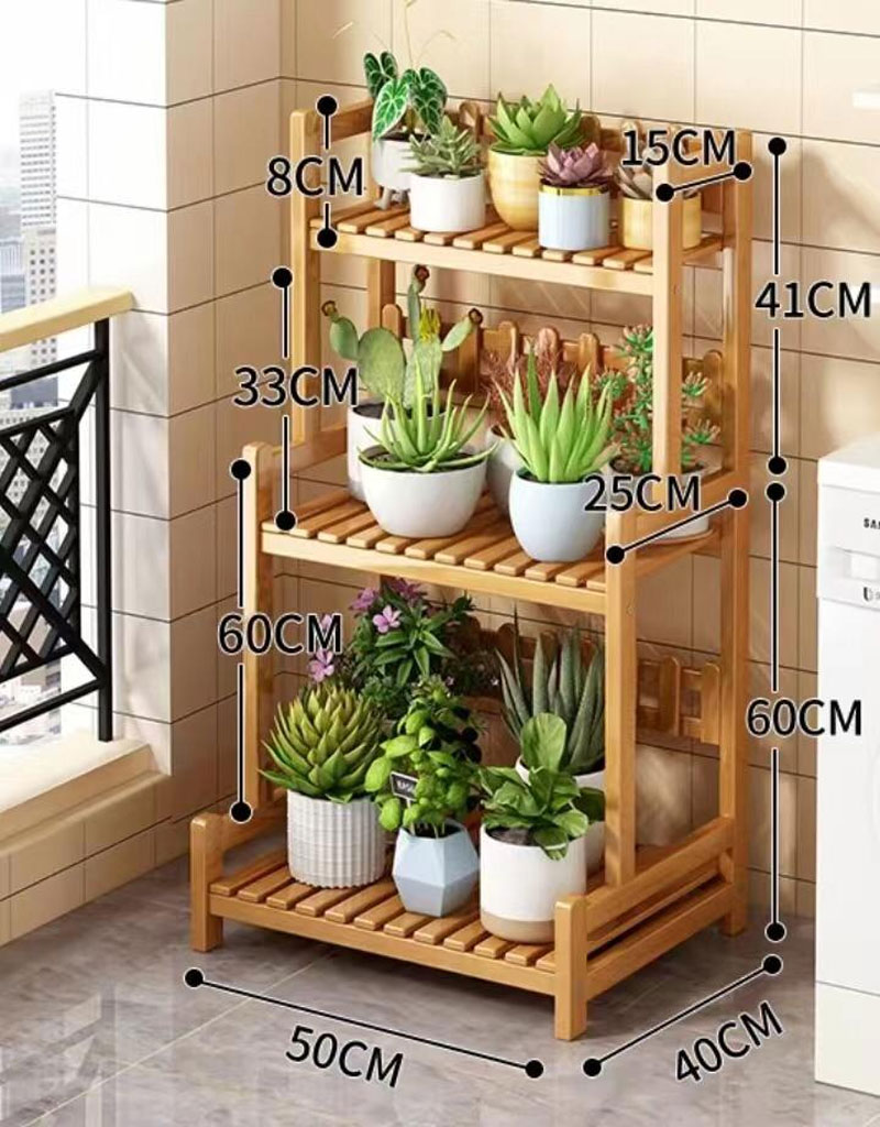 Bamboo Plant Stand Flower Stand Floor-To-Ceiling Indoor Multi-Layer Flower Shelf Balcony Living Room Succulent Frame Plant Display Stand Flower Pot Rack