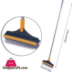 Shower Cleaning Brush Scrub Brush With Long Handle 2 In 1 Cleaning Scrub Brush Adjustable V Shaped Floor Brush Scrubber 120 Degree Triangular Rotating Brush Head