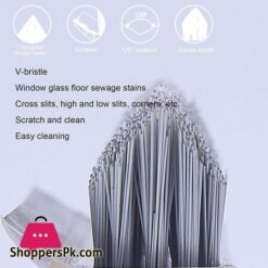 Shower Cleaning Brush Scrub Brush With Long Handle 2 In 1 Cleaning Scrub Brush Adjustable V Shaped Floor Brush Scrubber 120 Degree Triangular Rotating Brush Head