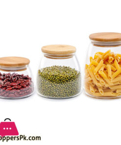 3-Piece Glass Jars Canisters Set Food Storage Containers With Airtight Seal Bamboo Lid For Preserving Dry Food Cereal Cookies Coffee And Tea 17 3-Piece Glass Jars Canisters Set Food Storage Containers With Airtight Seal Bamboo Lid For Preserving Dry Food Cereal Cookies Coffee And Tea - Image 2