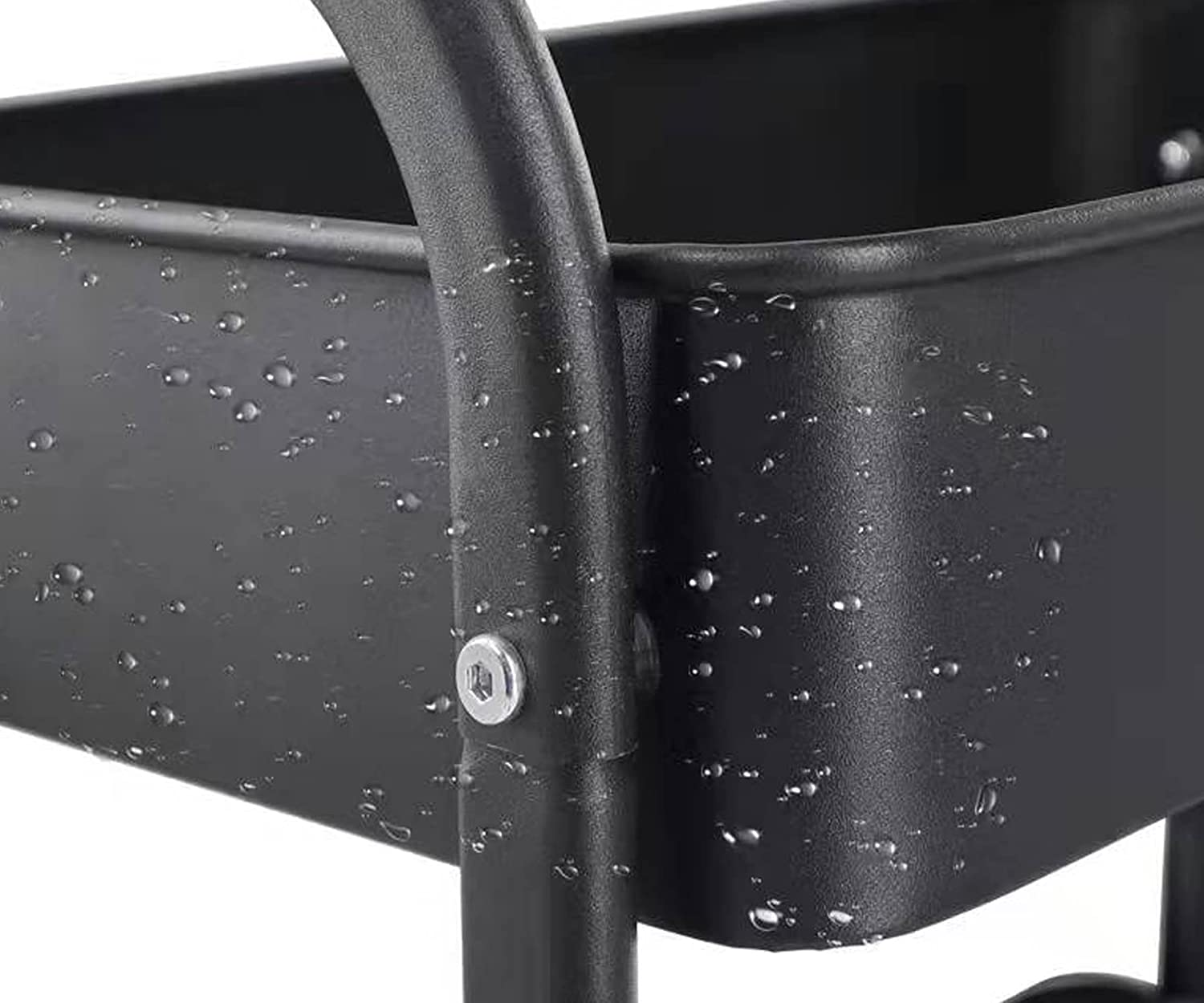 3 Tier Rolling Storage Cart With Tabletop Utility Rolling Table Cart Metal Mesh Storage Organizer As Laptop Desk, Utility Storage Rack