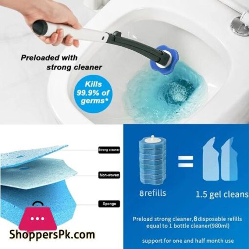 Bathroom Disposable Cleaning Toilet Brush Long Handle No Dead Angle Cleaning Brush Replacement Brush Head Cleaning Tool