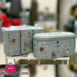 4Pcs Bread Box Canister Set Kitchen Loaf Storage Box Tin