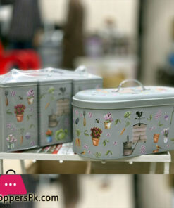 4Pcs Bread Box Canister Set Kitchen Loaf Storage Box Tin