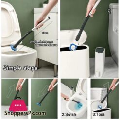 Bathroom Disposable Cleaning Toilet Brush Long Handle No Dead Angle Cleaning Brush Replacement Brush Head Cleaning Tool