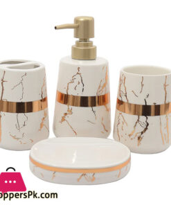 Amie-Naz Bathroom Set Stone Set of 4Pcs
