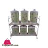 Zp236 Green Rose Jar Set 6 Piece