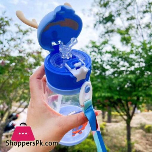 Children Bottle for Outdoor Travel School Cute Cartoon Animal Baby Water Bottle with Shoulder Strap for Boy Girl