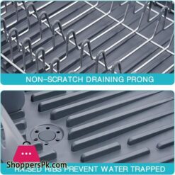 Kingrack Expandable Dish Rackfoldable Stainless Steel Dish Drainers With Removable Cutlery Holder Non Scratch Plate Rack Adjustable Dish Drying Rack With Swivel Drainage Spout Grey Wk810172 6