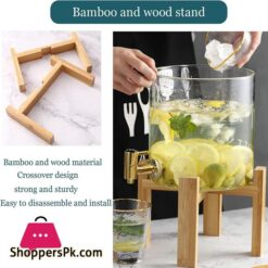 Glass Drink Dispenser With Spout Stainless Steel Beverage Dispenser With Stand For Parties Lemonade Stand 5811L For Tea Coffee Cold Milk Water Juice In Parties Offices Weddings