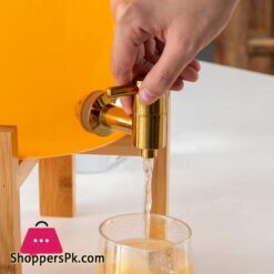 Glass Drink Dispenser With Spout Stainless Steel Beverage Dispenser With Stand For Parties Lemonade Stand 5811L For Tea Coffee Cold Milk Water Juice In Parties Offices Weddings