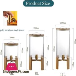 Glass Drink Dispenser With Spout Stainless Steel Beverage Dispenser With Stand For Parties Lemonade Stand 5811L For Tea Coffee Cold Milk Water Juice In Parties Offices Weddings