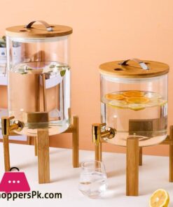 Glass Drink Dispenser with Spout Stainless Steel Beverage Dispenser with Stand for Parties Lemonade Stand for Tea Coffee Cold Milk Water Juice in Parties Offices Weddings - 11-Liter