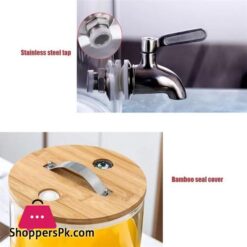 Glass Drink Dispenser With Spout Stainless Steel Beverage Dispenser With Stand For Parties Lemonade Stand For Tea Coffee Cold Milk Water Juice In Parties Offices Weddings - 11-Liter