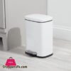 Mdesign Pedal Bin 5 L Stainless Steel Metal Waste Bin With Pedal Lid And Plastic Insert Small Household Rubbish Bin For Bathroom And Kitchen Or As Office Bin Etc White