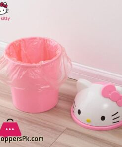 Hello kitty creative cartoon desktop trash can home cute bedroom living room bathroom kitchen large trash can with thick lid